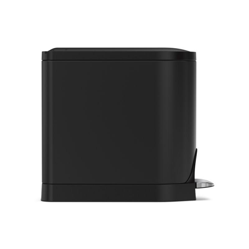 Simplehuman 10 Liter Butterfly Lid Bathroom Trash Can, Matte Black Steel