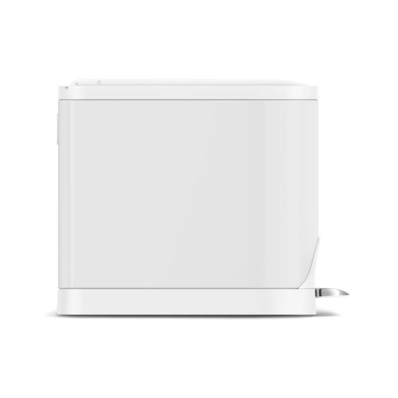 Simplehuman 10 Liter Butterfly Lid Bathroom Trash Can, White Steel