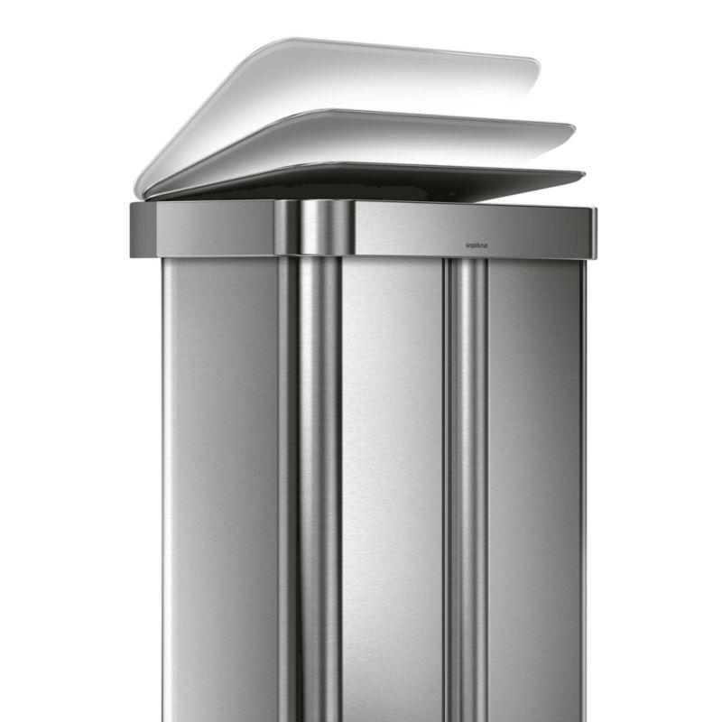 Simplehuman 58 Liter Recycling Kitchen Trash Can with Liner Pocket, Brushed Stainless Steel