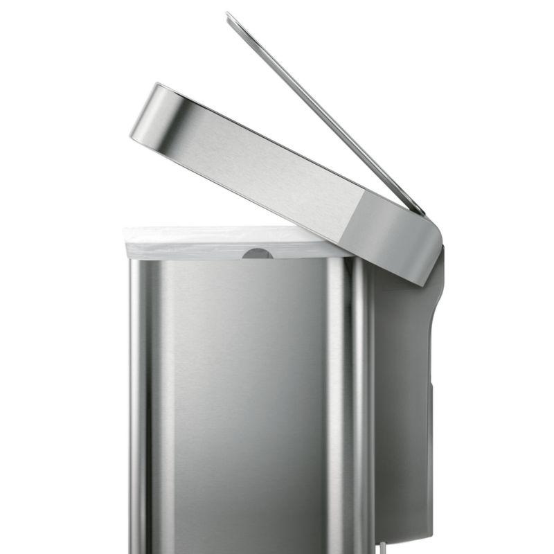 Simplehuman 58 Liter Recycling Kitchen Trash Can with Liner Pocket, Brushed Stainless Steel
