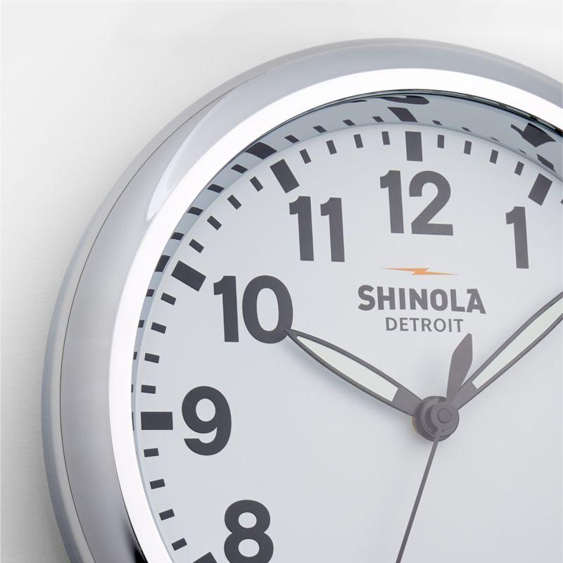 Shinola Runwell Chrome & White Wall Clock