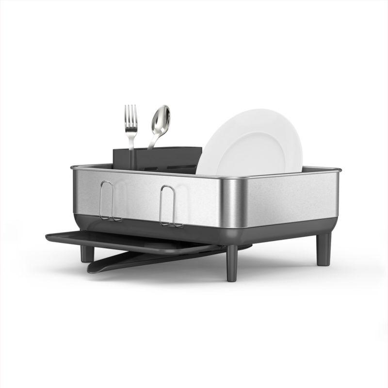 Simplehuman Compact Dish Drying Rack, Brushed Stainless Steel Frame