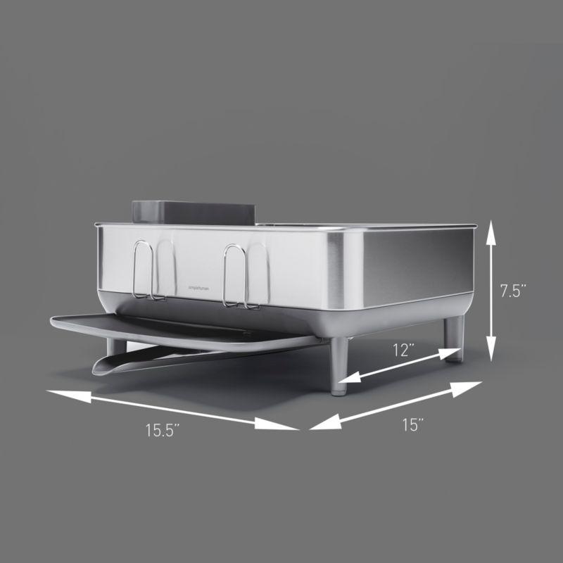Simplehuman Compact Dish Drying Rack, Brushed Stainless Steel Frame