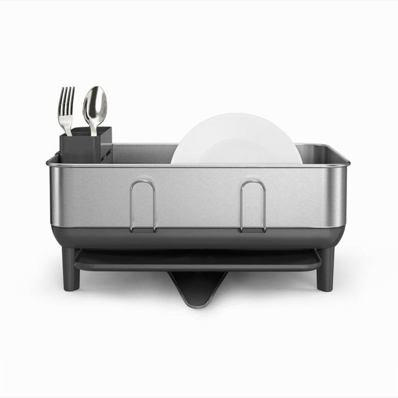 Simplehuman Compact Dish Drying Rack, Brushed Stainless Steel Frame