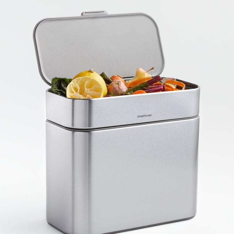 Simplehuman 4 Liter Compost Caddy, Brushed Stainless Steel