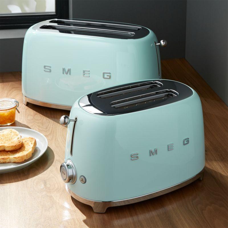 SMEG Pastel Green 4-Slice Long Slot Retro Toaster