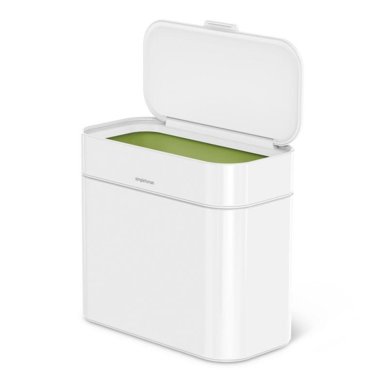 Simplehuman 4 Liter Compost Caddy, White Steel