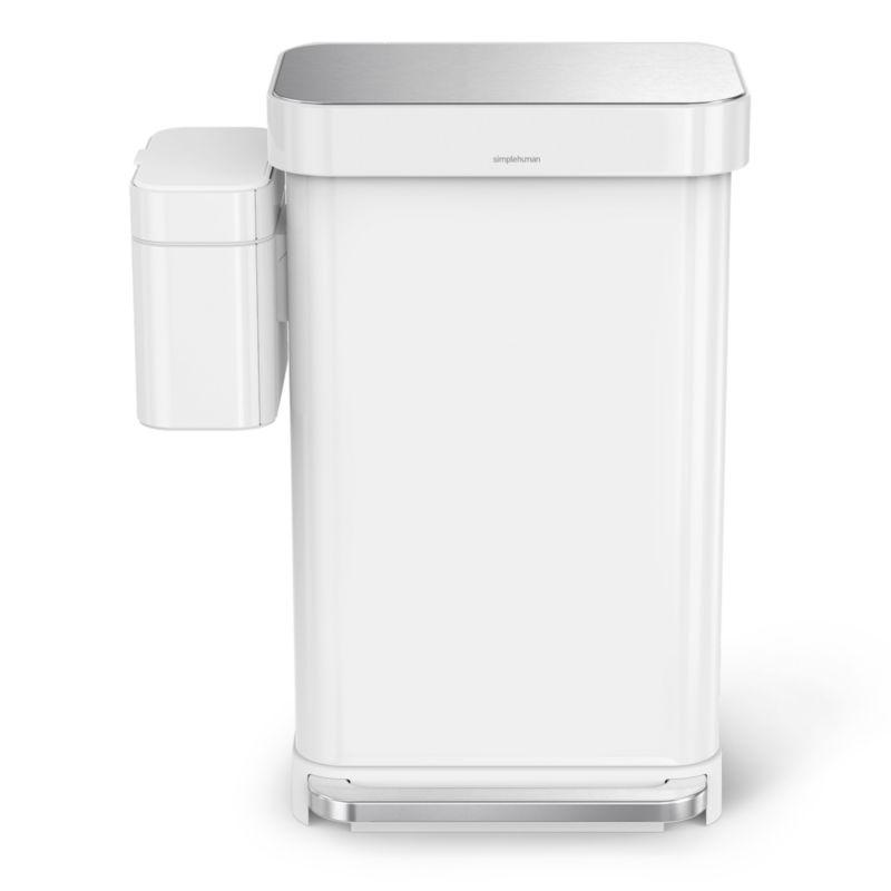 Simplehuman 4 Liter Compost Caddy, White Steel