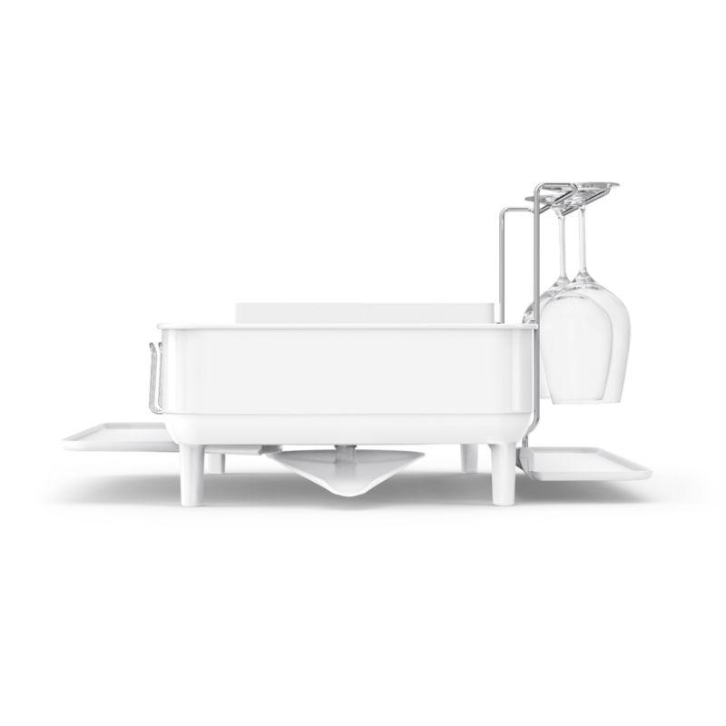 Simplehuman Kitchen Dish Drying Rack, White Steel