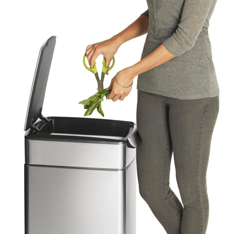 Simplehuman 40 Liter Slim Touch Bar Trash Can, Brushed Stainless Steel