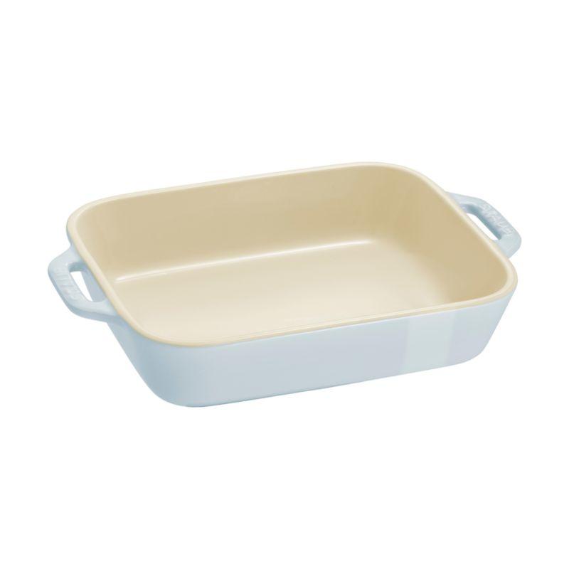 Staub Macaron Pastel Blue Rectangular Bakers, Set of 2