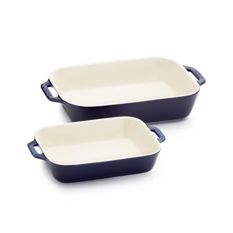 Staub ® Dark Blue 2-Piece Rectangular Baker Set