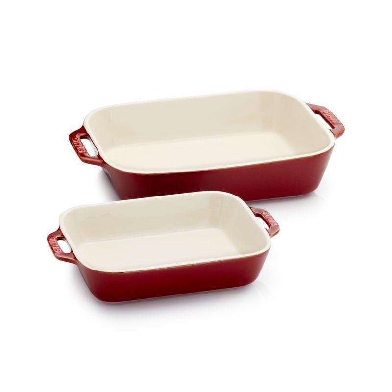 Staub ® Rustic Red 2-Piece Rectangular Baker Set