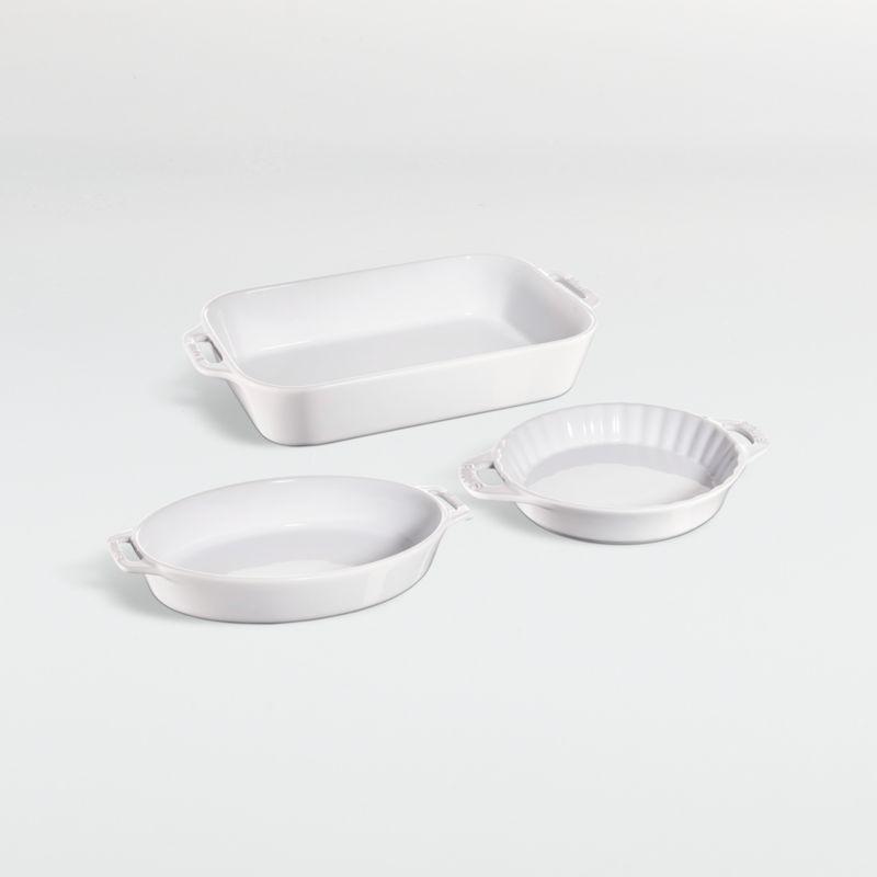 Staub ® White 3-Piece Mixed Baking Dish Set