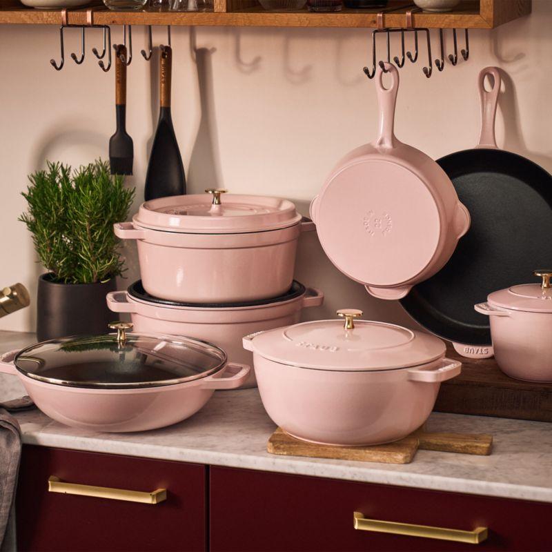 Staub ® Peony Pink Cast Iron 8.5" Traditional Deep Skillet