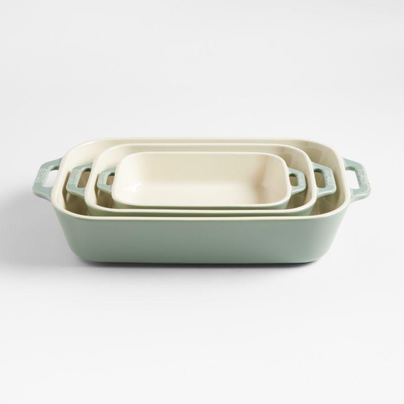 Staub ® 3-Piece Eucalyptus Green Ceramic Baking Dish Set