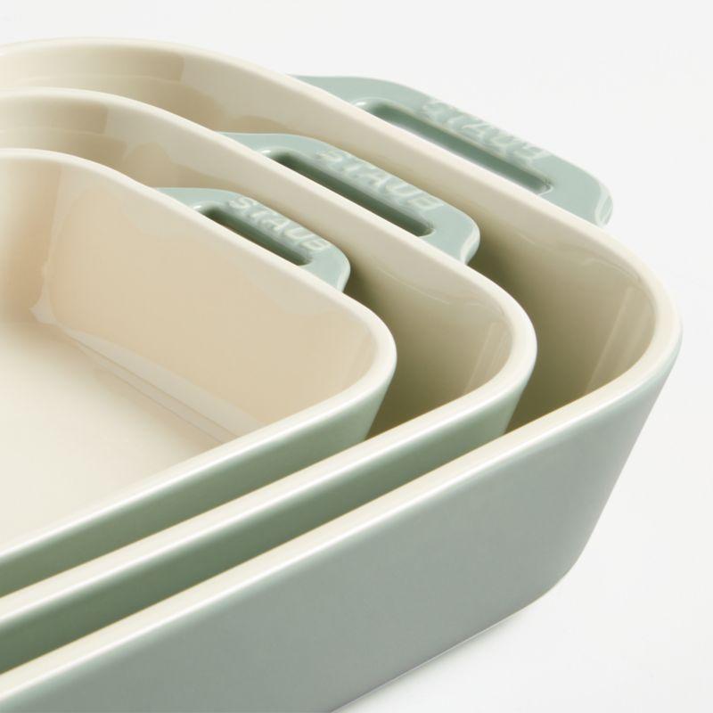 Staub ® 3-Piece Eucalyptus Green Ceramic Baking Dish Set