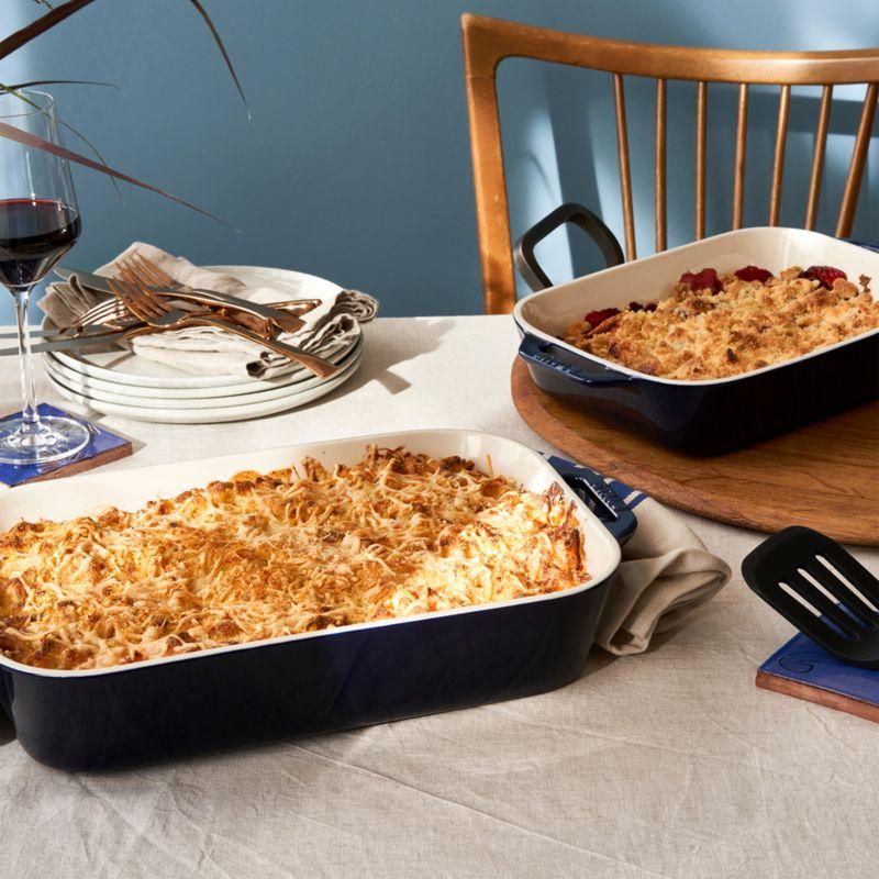 Staub Dark Blue Rectangular Bakers, Set of 3