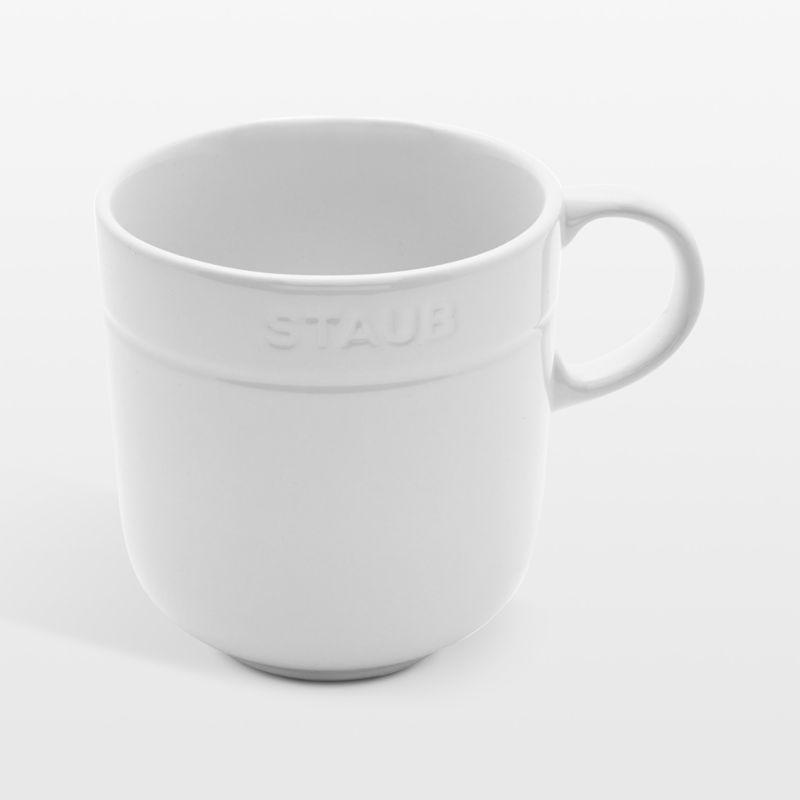 Staub White Stoneware Mugs, Set of 4