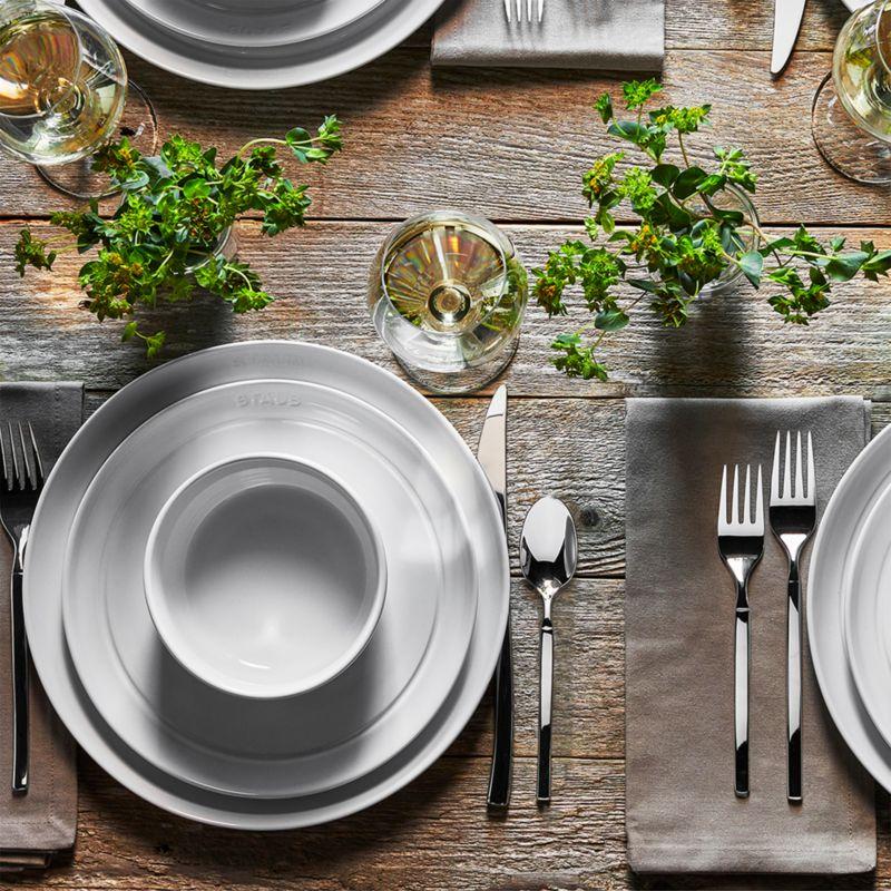 Staub White Stoneware Salad Plates, Set of 4