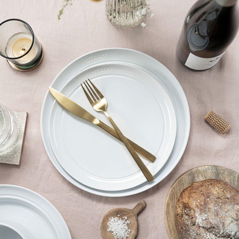 Staub White Stoneware Salad Plates, Set of 4