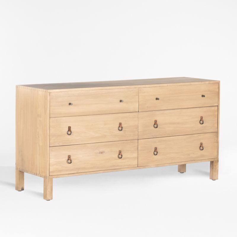 Isador Mid-Century 6-Drawer Dry Wash Poplar Dresser