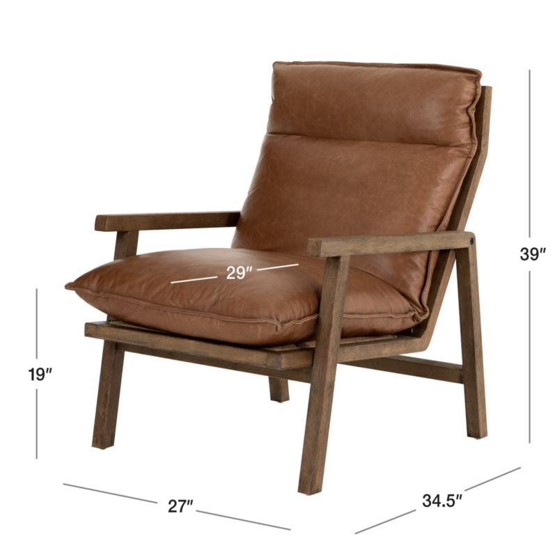 Orion Contemporary 27'' Brown Leather Accent Chair with Ladder-Back
