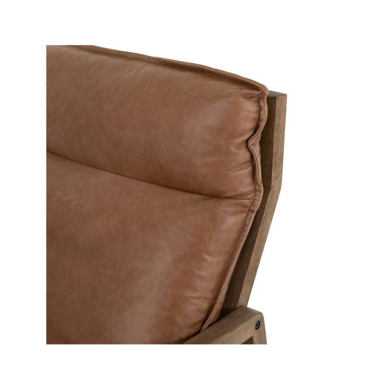 Orion Contemporary 27'' Brown Leather Accent Chair with Ladder-Back