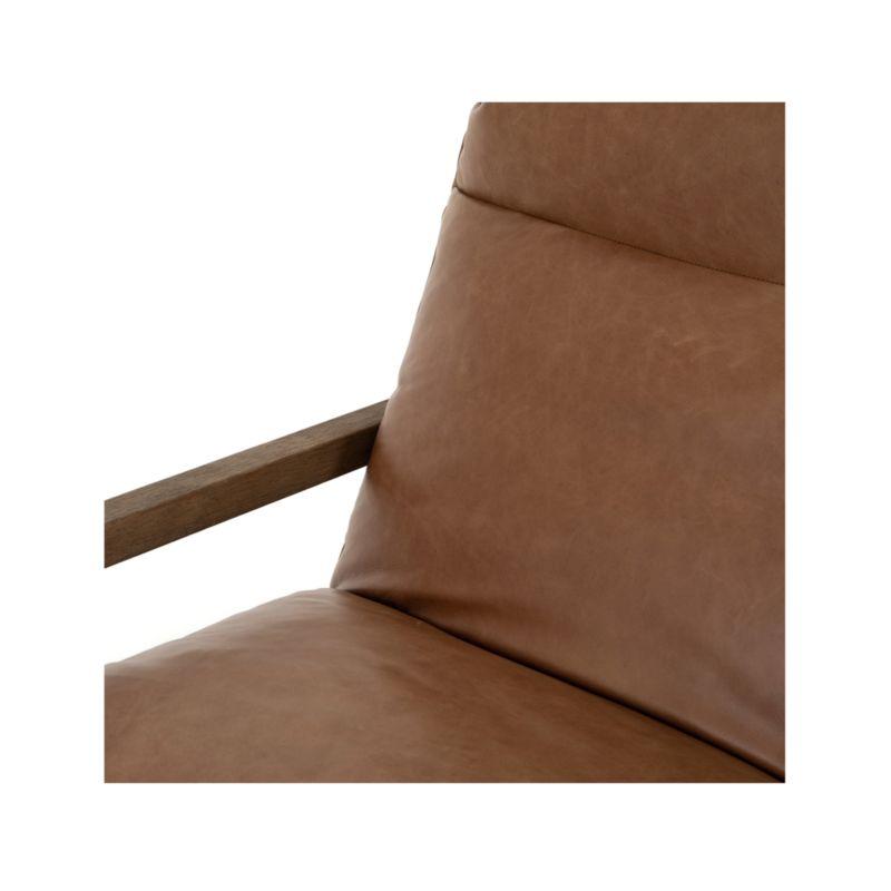 Orion Contemporary 27'' Brown Leather Accent Chair with Ladder-Back