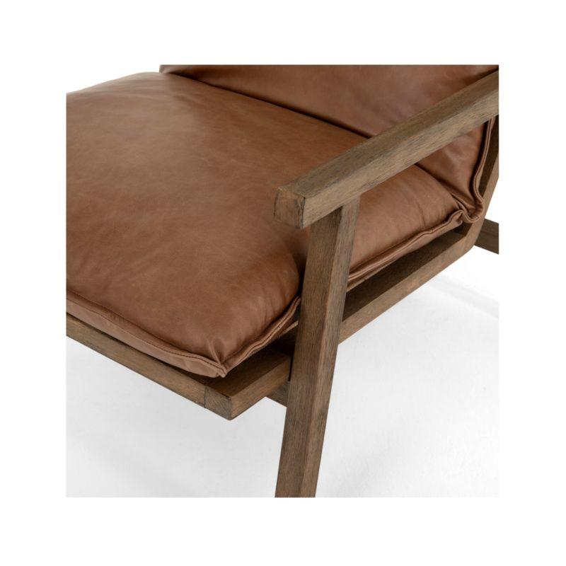 Orion Contemporary 27'' Brown Leather Accent Chair with Ladder-Back