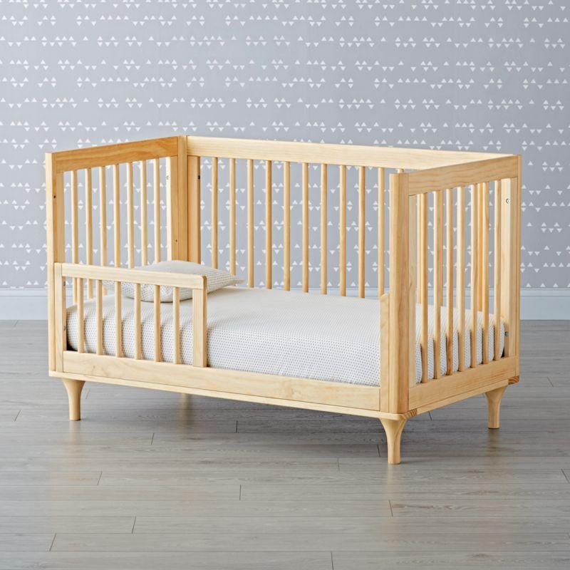Babyletto Lolly Natural Wood 3-in-1 Convertible Baby Crib with Toddler Bed Conversion Kit