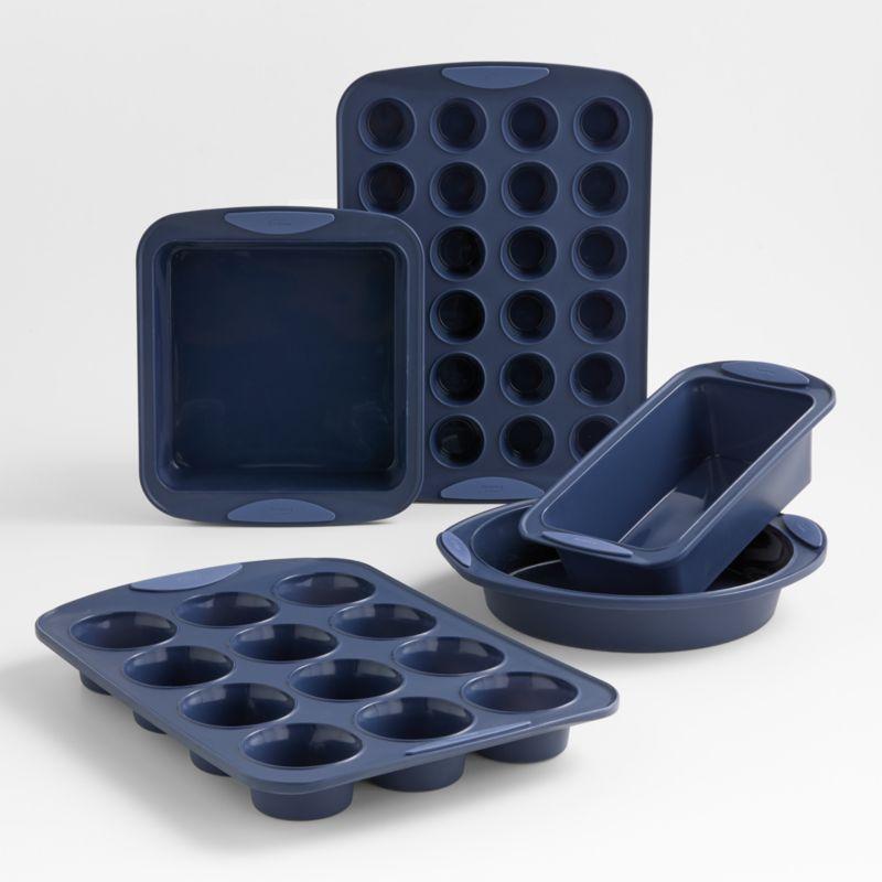 Deep Blue 8" Square Nonstick Silicone Cake Pan