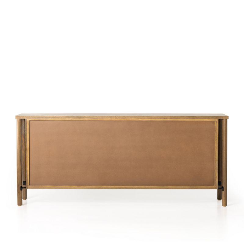 Veta 74" Taupe Cane and Wood Credenza