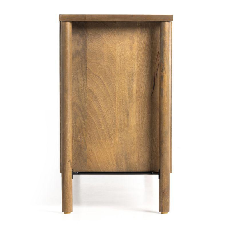 Veta 74" Taupe Cane and Wood Credenza