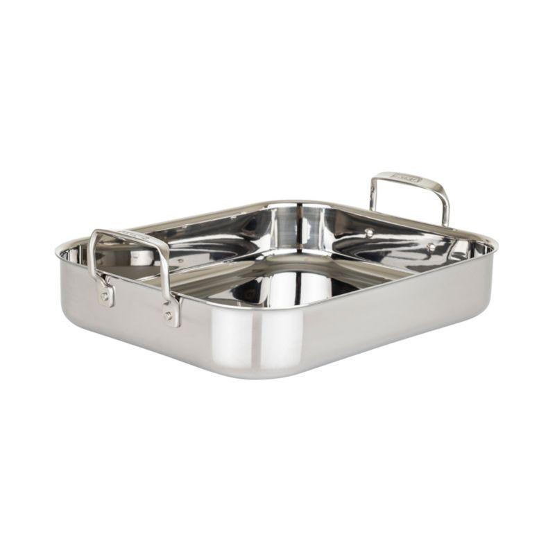 Viking ® 3-Ply Stainless Steel Roasting Pan with Rack and Thermometer Set