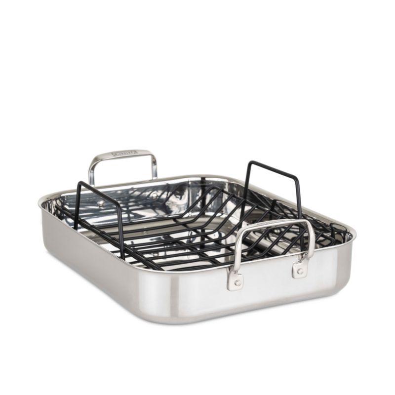 Viking ® 3-Ply Stainless Steel Roasting Pan with Rack and Thermometer Set
