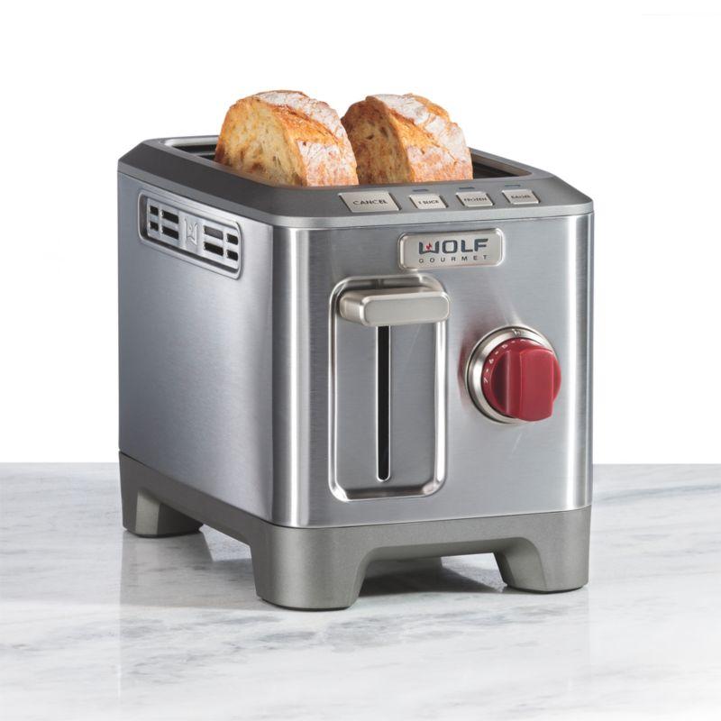 Wolf Gourmet 2-Slice Toaster with 1-Slice Toasting and Red Knob