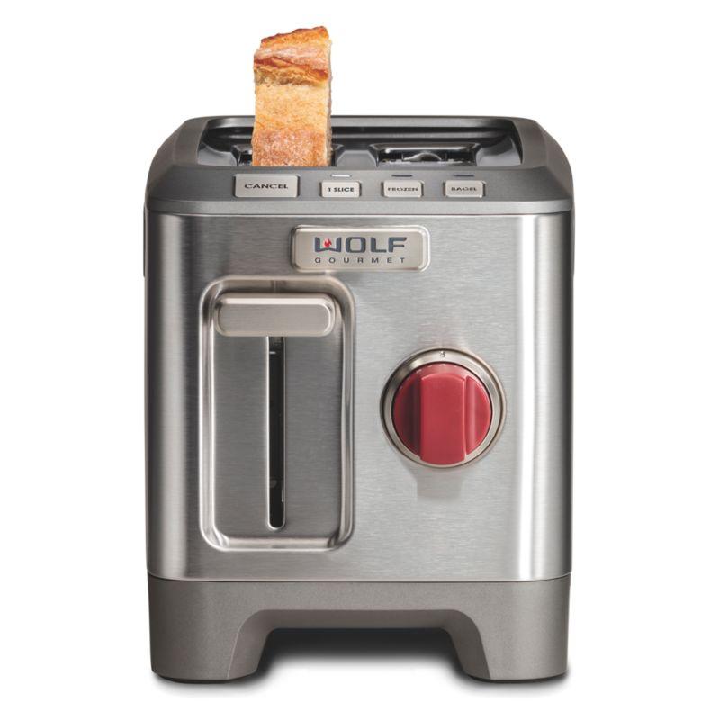 Wolf Gourmet 2-Slice Toaster with 1-Slice Toasting and Red Knob