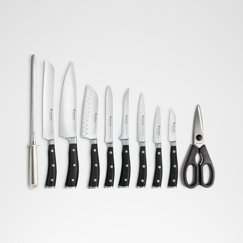 Industrial Black 11-Piece Serrated Utility Knife Set with Block