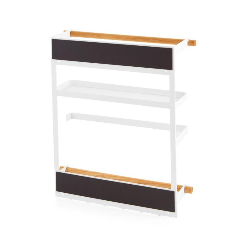 Yamazaki Tosca White Magnetic Kitchen Organization Rack