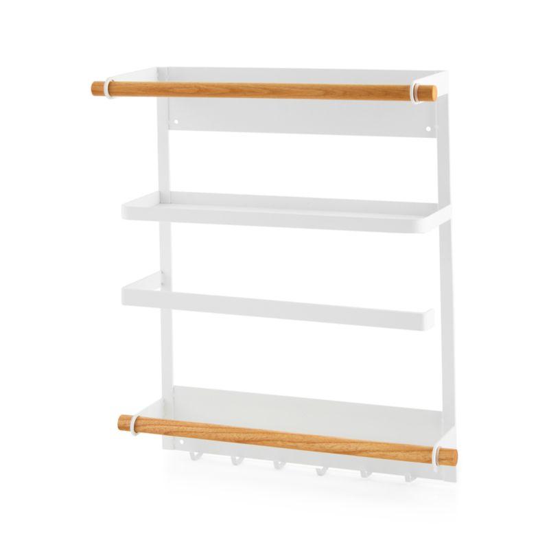 Yamazaki Tosca White Magnetic Kitchen Organization Rack
