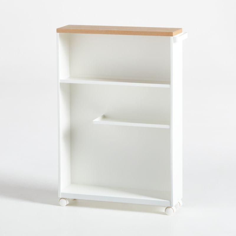 Yamazaki White Rolling Bathroom Cart