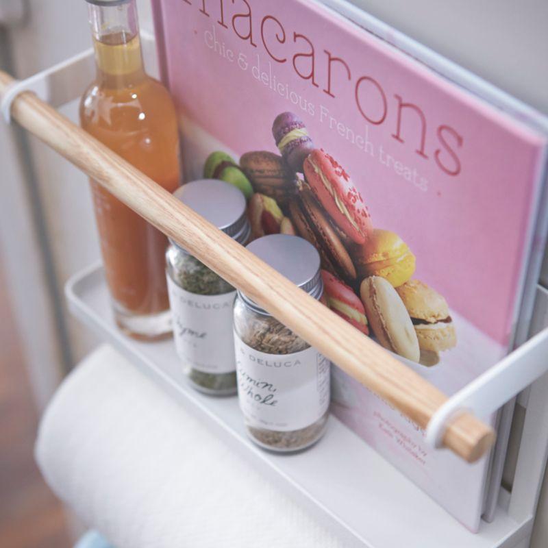 Yamazaki Tosca White Magnetic Kitchen Organization Rack