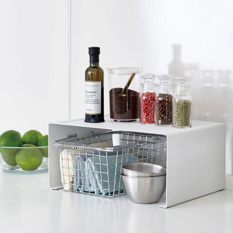 Yamazaki Tower Large White Kitchen Steel Rack