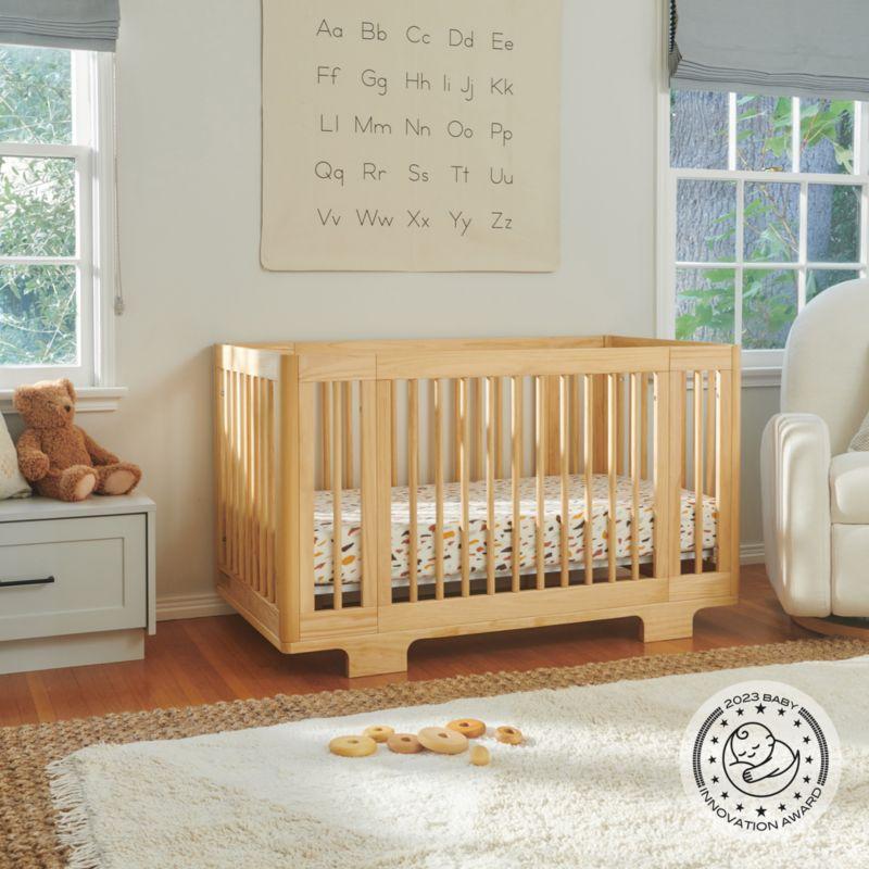 Babyletto Yuzu Natural Wood 8-in-1 Convertible Baby Crib with All Stages Conversion Kit