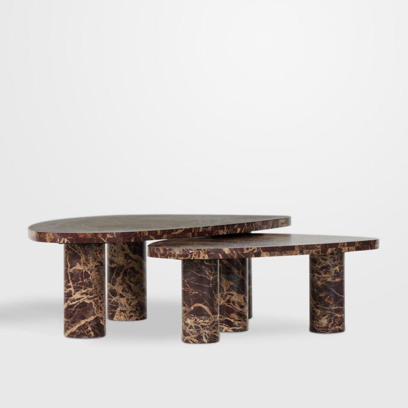 Mariano Nesting Coffee Table (Set of 2) - Merlot Marble