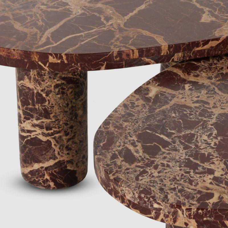 Mariano Nesting Coffee Table (Set of 2) - Merlot Marble