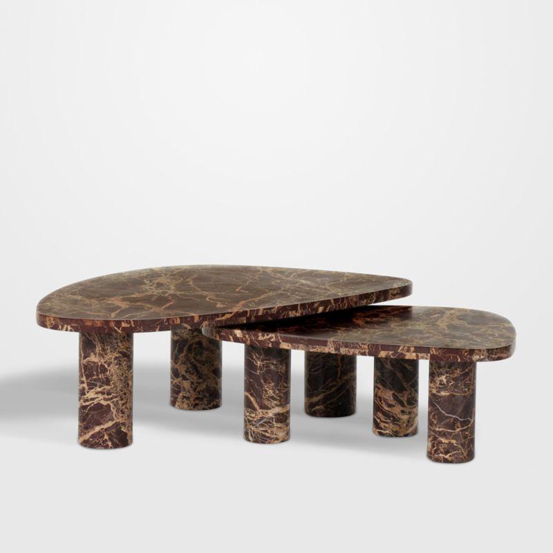 Mariano Nesting Coffee Table (Set of 2) - Merlot Marble