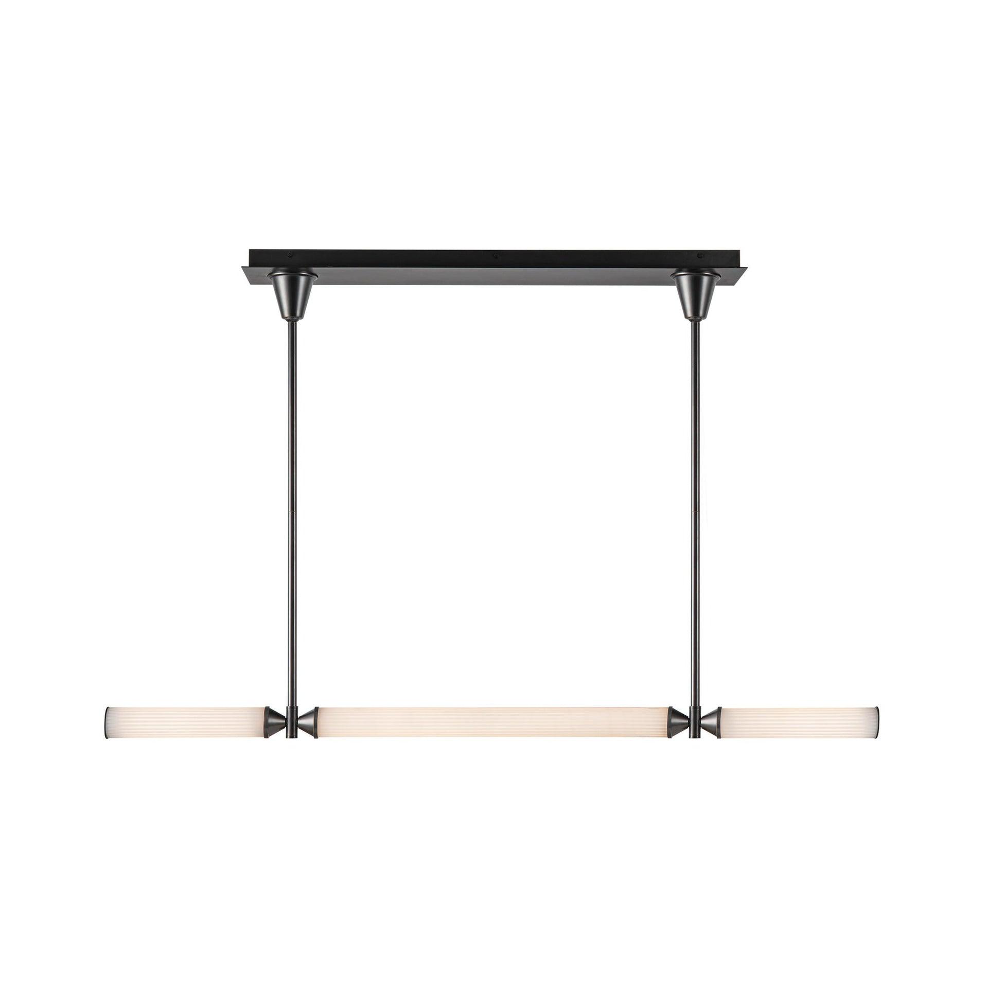 Edwin 48" Urban Bronze and Frosted Ribbed Glass LED Linear Pendant