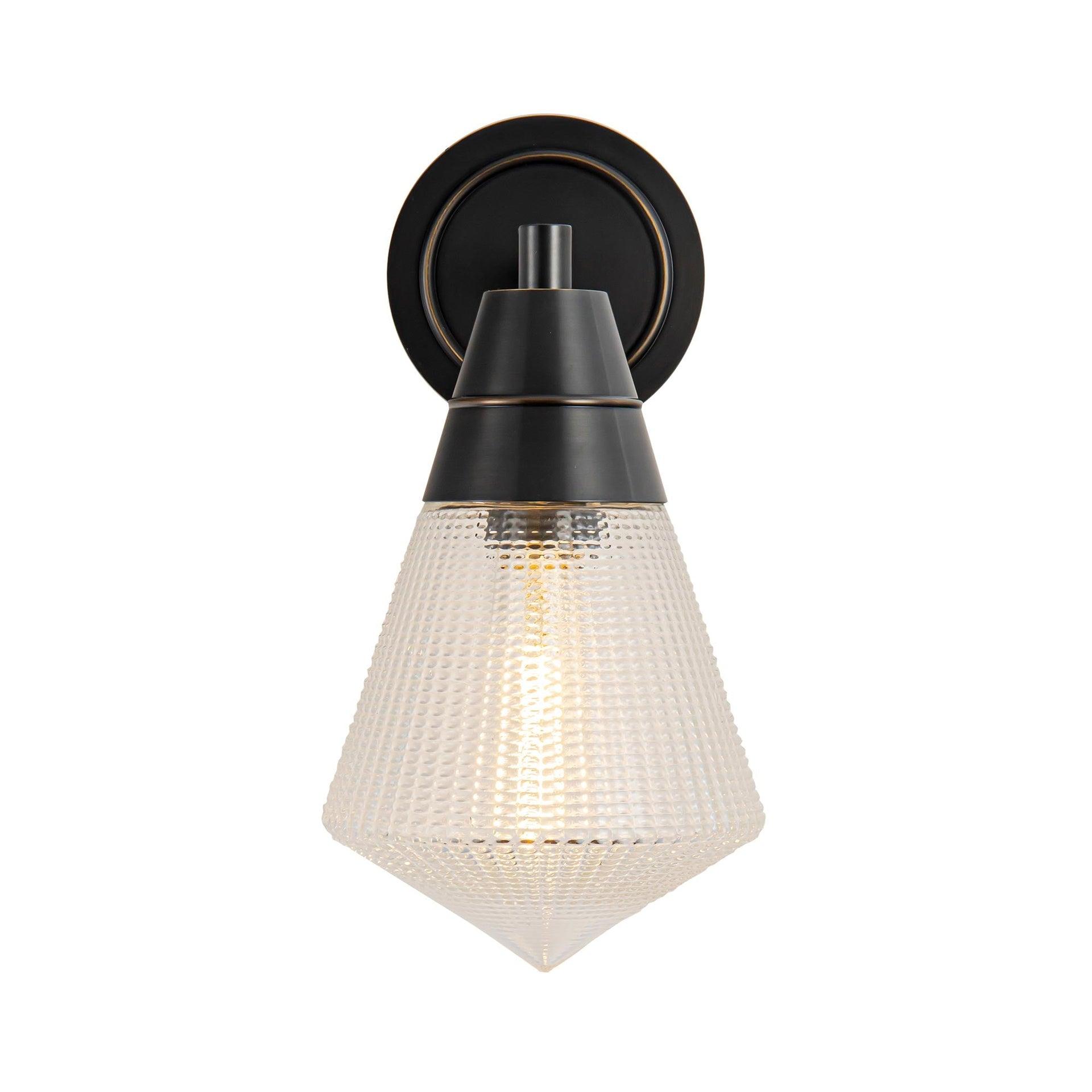 Urban Bronze Prismatic Glass Wall Sconce Light